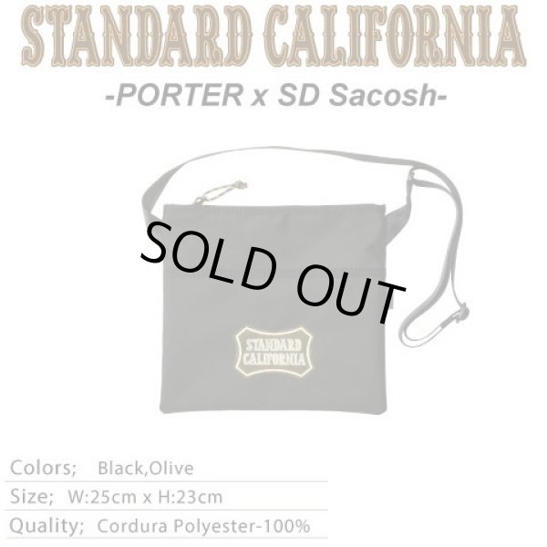 画像1: PORTER × STANDARD CALIFORNIA [ポーター×スタンダードカリフォルニア] SACOSH [BLACK,N] サコッシュ (ブラック) AHS   (1)