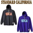 画像1: STANDARD CALIFORNIA [スタンダードカリフォルニア] US Cotton Pullover Hood Sweat with Logo [CHARCOAL,PURPLE] USコットンプルオーバーフードスエットロゴ パーカー (チャコール、パープル) AIS     (1)