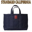 画像1: STANDARD CALIFORNIA [スタンダードカリフォルニア] Made in USA Canvas Tote Bag [NAVY] メイドインUSAキャンバストートバッグ (ネイビー) AIS   (1)