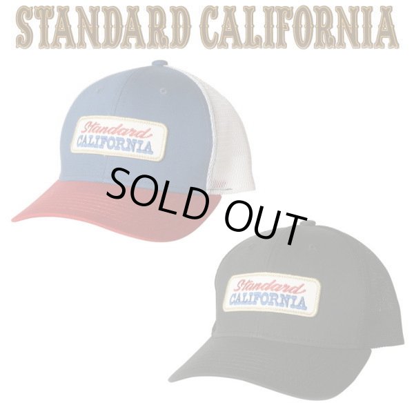画像1: STANDARD CALIFORNIA [スタンダードカリフォルニア] SD Logo Patch Mesh Cap [TRICOLOR,CHARCOAL] ロゴパッチメッシュキャップ　(トリコロール、チャコール) AIS (1)