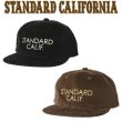画像1: STANDARD CALIFORNIA [スタンダードカリフォルニア] SD Corduroy Logo Cap  [Black,Brown] コーデュロイロゴキャップ　(ブラック、ブラウン) AIA (1)