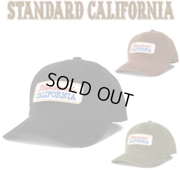 画像1: STANDARD CALIFORNIA [スタンダードカリフォルニア] SD Logo Patch Corduroy Cap [CHARCOAL,BEIGE,OLIVE] ロゴパッチコーデュロイキャップ　(チャコール、ベージュ、オリーブ) AJA (1)