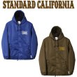 画像1: STANDARD CALIFORNIA [スタンダードカリフォルニア] SD Boa Hood Coach Jacket  [Blue,Brown] ボアフードコーチジャケット (ブルー、ブラウン) AJA (1)