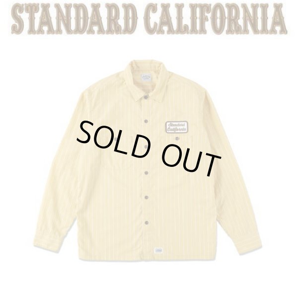 画像1: STANDARD CALIFORNIA [スタンダードカリフォルニア] T/C Stripe Work Shirt Long Sleeve  [Yellow] T/Cストライプワークシャツロングスリーブ (イエロー) AKS (1)