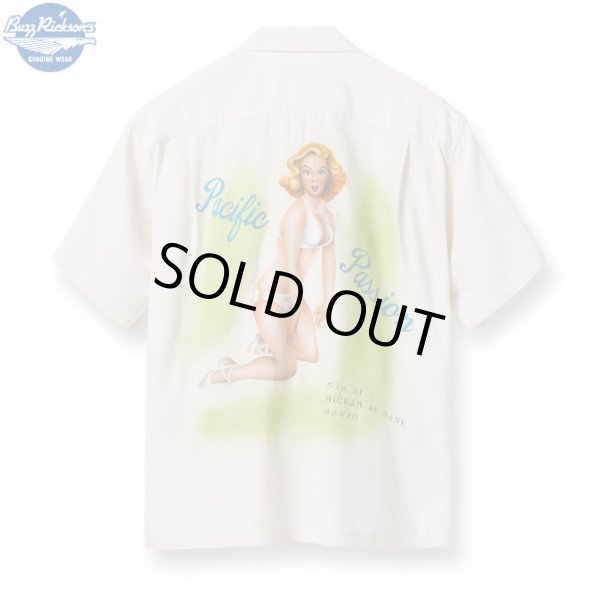画像1: BUZZ RICKSON'S [バズリクソンズ] AIRBRUSH HAND PAINT OPEN SHIRT "PACIFIC PASSION" [OFF WHITE] エアブラシハンドペイントオープンシャツ パシフィック・パッション（オフホワイト） BCS　M,L,XL (1)