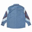 画像2: CHALLENGER [チャレンジャー] L/S TIE DYE SLEEVE DENIM SHIRT L/Sタイダイスリーブデニムシャツ BDS (2)