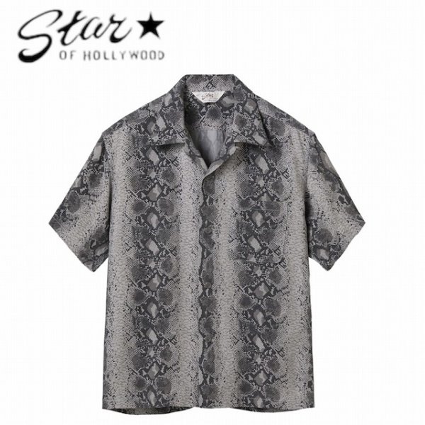 画像1: STAR OF HOLLYWOOD [スター オブ ハリウッド]  HIGH DENSITY RAYON OPEN SHIRT “SNAKE” ハイデンシティーレーヨンオープンシャツ ”スネーク” BDS (1)