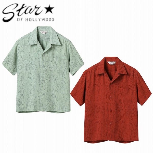 画像1: STAR OF HOLLYWOOD [スター オブ ハリウッド]  HIGH DENSITY RAYON OPEN SHIRT “WOOD GRAIN” ハイデンシティーレーヨンオープンシャツ ”ウッドグレイン” BDS (1)