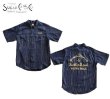 画像1: SUGAR CANE [シュガーケーン] COKE STRIPE WORK SHIRT with EMBROIDERED (SHORT SLEEVE) コークストライプワークシャツ 半袖 刺繡 BDS (1)