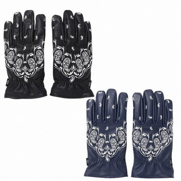 画像1: CHALLENGER [チャレンジャー] BANDANA LEATHER GLOVE バンダナレザーグローブ BDA (1)