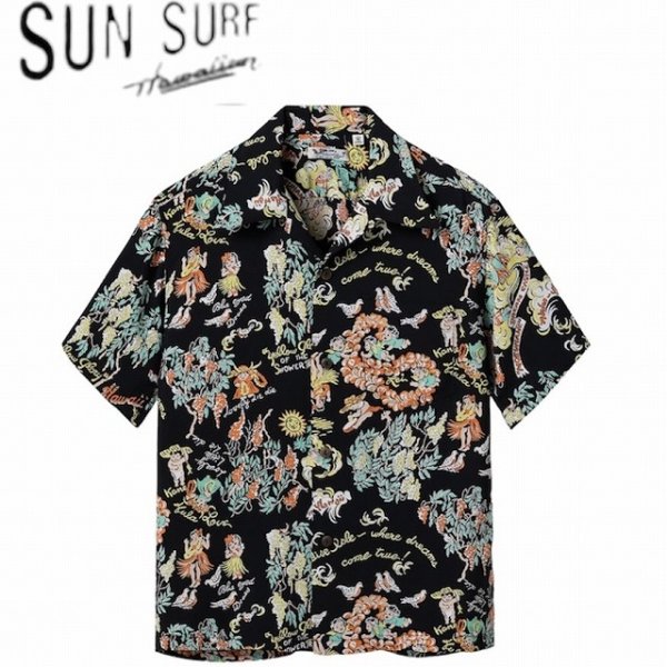 画像1: SUN SURF [サンサーフ]   RAYON HAWAIIAN SHIRT “MOEUHANE -DREAM CASTLE” レーヨンハワイアンシャツ ”モエウハネ・ドリームキャッスル” アロハシャツ BDS (1)
