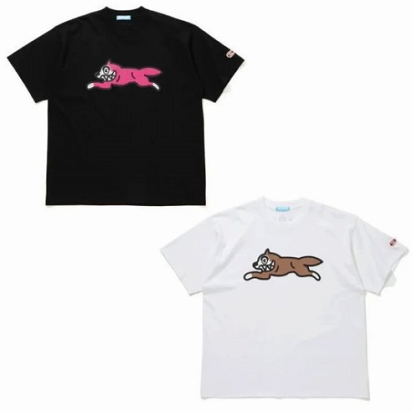 画像1: ICECREAM [アイスクリーム] COTTON T-SHIRT_RUNNING DOG [BLACK.WHITExCOFFEE] コットンＴシャツランニングドッグ (ブラック、ホワイト×コーヒー) BDS (1)