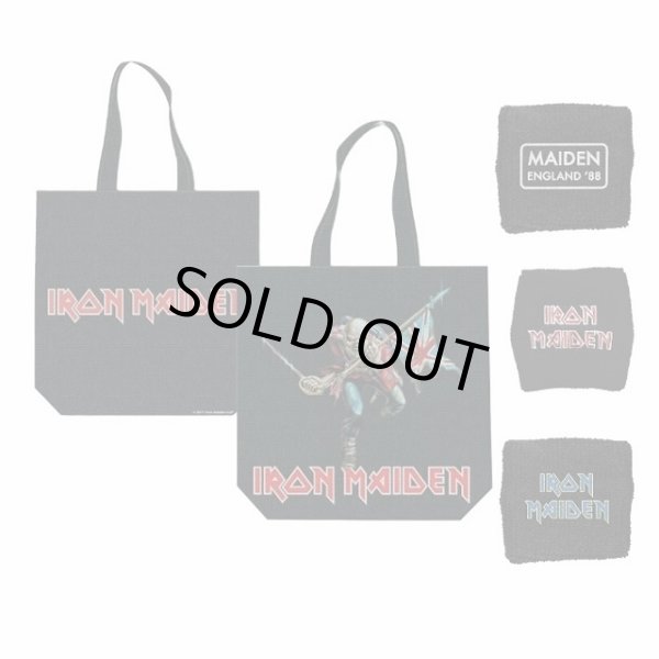 画像1: IRON MAIDEN〔アイアンメイデン〕TROOPER COTTON TOTE BAG & LOGO WRISTBAND SET トルーパーコットントートバッグ＆ロゴリストバンド セット BDA (1)