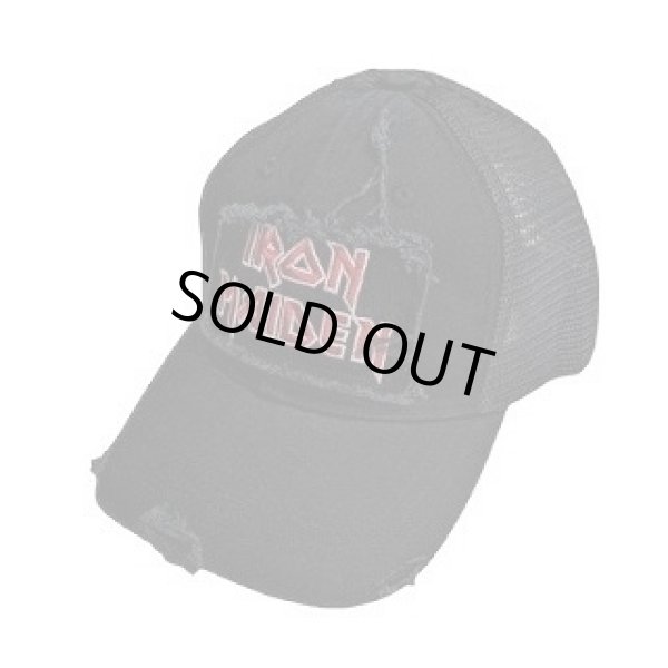 画像1: IRON MAIDEN〔アイアンメイデン〕 SCUFFEDLOGO MESH CAP スカフロゴメッシュキャップ BDA (1)