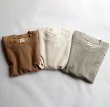 画像1: UNDYED STANDARD (アンダイドスタンダード) WAFFLE L/S SWEAT (WHITE,GREY) ワッフルロングスリーブスウェット(ホワイト,グレー) BDA (1)