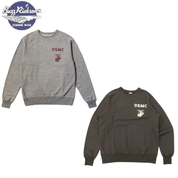 画像1: BUZZ RICKSON'S [バズリクソンズ]  FREEDOM SLEEVE SWEAT SHIRTS  “USMC” フリーダムスリーブスウェットシャツ “USMC”BDA (1)