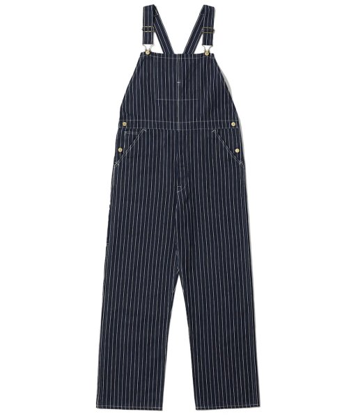 画像1: HEADLIGHT [ヘッドライト] 8oz. SPECIAL WOVEN STRIPE DENIM LOW BACK OVERALLS [ONE WASH] 8オンススペシャルウーブンストライプデニムローバックオーバーオール（ワンウォッシュ) BDA (1)