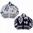 画像1: TMT [ティーエムティー] NATIVE KNIT CARDIGAN (WHITE/NAVY) ネイティブニットカーディガン (ホワイト/ネイビー) BDA (1)