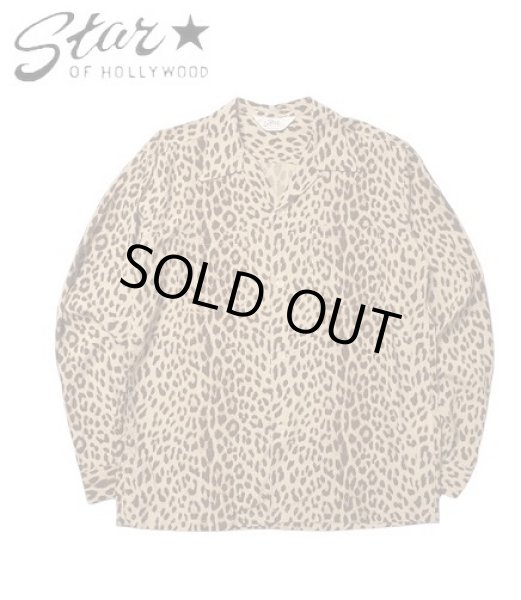 画像1: STAR OF HOLLYWOOD [スター オブ ハリウッド] HIGH DENSITY RAYON L/S OPEN SHIRT "LEOPARD" [BEIGE] ハイデンシティーロングスリーブオープンシャツ ”レオパード” (ベージュ) BES S,M,L,XL (1)