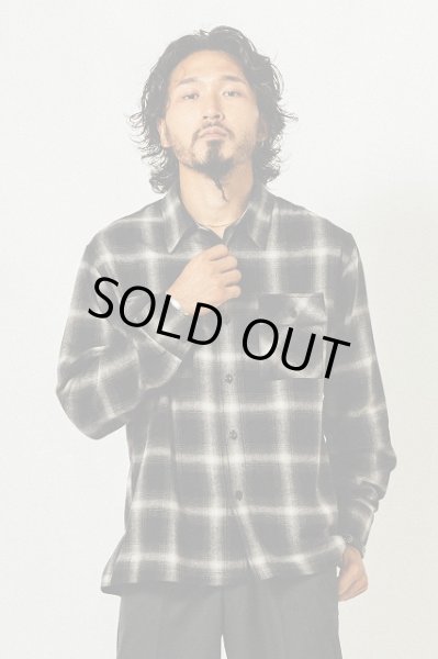 画像1: BIG MIKE(ビッグマイク) Light Flannel L/S Shirts (BLK×OFF) ライトフランネルシャツロングスリーブシャツ (ブラック/オフホワイト) BES (1)