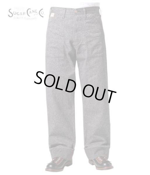 画像1: SUGAR CANE [シュガーケーン] 9oz. BLACK COVERT ENGINEER PANTS ブラックコバートエンジニアパンツ BES (1)