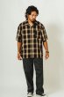 画像2: BIG MIKE(ビッグマイク) Rayon Mix Ombre Check S/S Shirts (BLK×BRN) レーヨンミックスオンブレチェックショートスリーブシャツ (ブラック/ブラウン) BES (2)