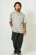 画像2: BIG MIKE(ビッグマイク) Rayon Mix Ombre Check S/S Shirts (WHT×GRY) レーヨンミックスオンブレチェックショートスリーブシャツ (ホワイト×グレー) BES (2)