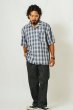 画像2: BIG MIKE(ビッグマイク) Rayon Mix Ombre Check S/S Shirts (BLU×WHT) レーヨンミックスオンブレチェックショートスリーブシャツ (ブルー×ホワイト) BES (2)