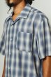 画像5: BIG MIKE(ビッグマイク) Rayon Mix Ombre Check S/S Shirts (BLU×WHT) レーヨンミックスオンブレチェックショートスリーブシャツ (ブルー×ホワイト) BES (5)