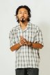 画像1: BIG MIKE(ビッグマイク) Rayon Mix Ombre Check S/S Shirts (WHT×GRY) レーヨンミックスオンブレチェックショートスリーブシャツ (ホワイト×グレー) BES (1)