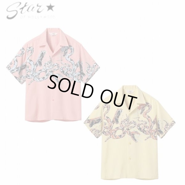 画像1: STAR OF HOLLYWOOD [スター オブ ハリウッド] HIGH DENSITY RAYON OPEN SHIRT “RATTLE SNAKE” [YELLOW,PINK] ハイデンシティーオープンシャツ ”ラトルスネーク” (イエロー,ピンク) BES (1)