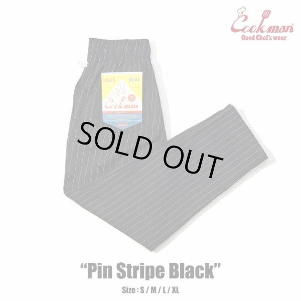 画像1: Cookman(クックマン) シェフパンツ Chef Pants Pin Stripe Black シェフパンツ ピンストライプ ブラック BEA (1)