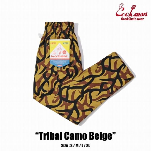 画像1: Cookman(クックマン) Chef Pants Tribal Camo Beige シェフパンツ トライバルカモ ベージュ BEA (1)