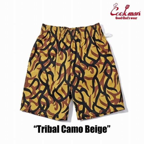 画像1: Cookman(クックマン) Chef Pants Short Tribal Camo Beige シェフパンツ ショート トライバルカモ ベージュ BEA (1)