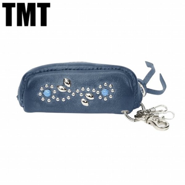 画像1: TMT [ティーエムティー] STUDS LEATHER KEY CASE (NAVY) スタッズレザーキーケース (ネイビー) BEA (1)