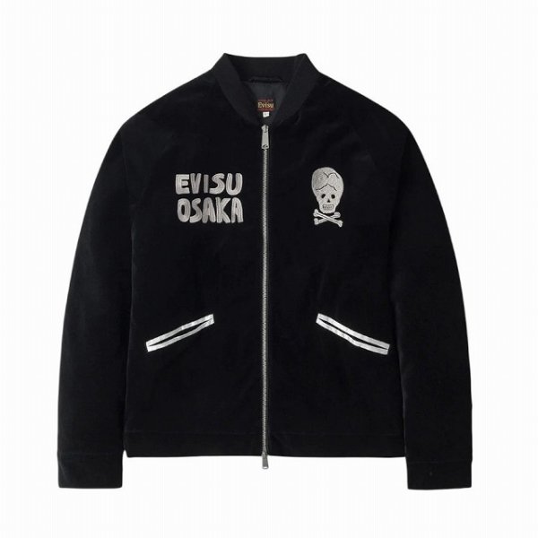 画像1: EVISU (エビス)  ビンテージベルベットレギュラーフィットパッドスカジャン (ブラック)　BEA (1)