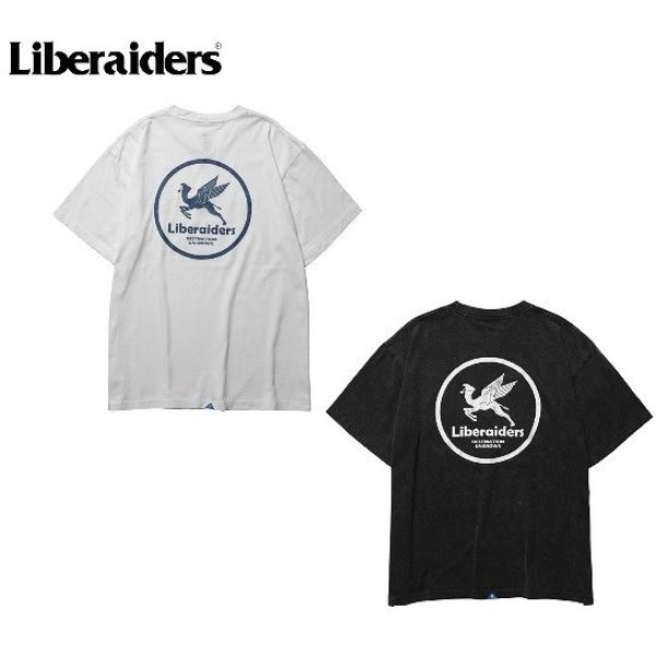 画像1: Liberaiders(リベレイダース)  CIRCLE LOGO TEE (WHITE,BLACK) サークルロゴTシャツ (ホワイト,ブラック) BEA (1)