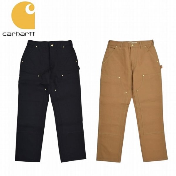画像1: Carhartt (カーハート) LOOSE FIT FIRM DUCK DOUBLE-FRONT UTILITY WORK PANT (BLACK,BROWN) ルーズフィットファームダックダブルフロントユーティリティーワークパンツ ダブルニー 未洗い (ブラック,ブラウン) BES (1)