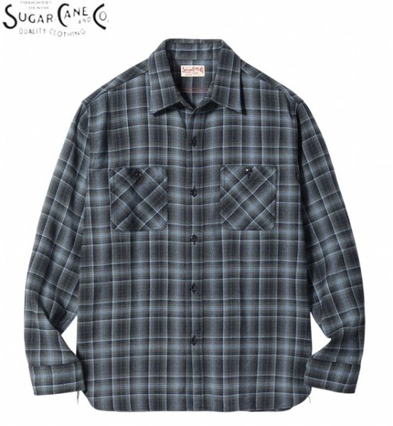 画像1: SUGAR CANE [シュガーケーン] TWILL WORK SHIRT SHIRT (BLACK) ツイルワークシャツ バッファローチェック (ブラック) 格子柄 コットン BEA (1)