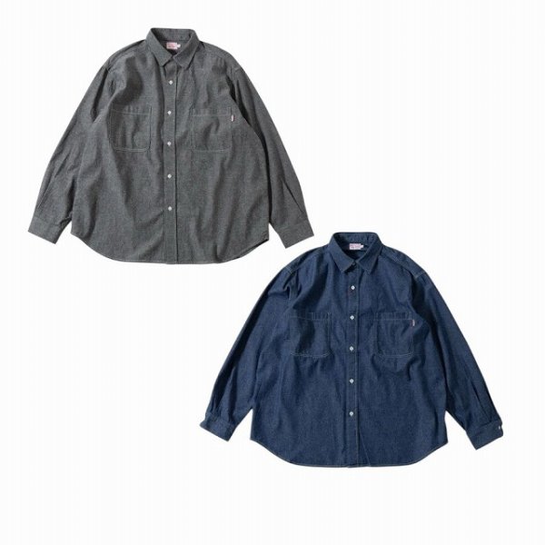 画像1: BIG MAC(ビッグマック) CHAMBREY SHIRTS (BLACK,BLUE) シャンブレーシャツ (ブラック,ブルー) BEA (1)