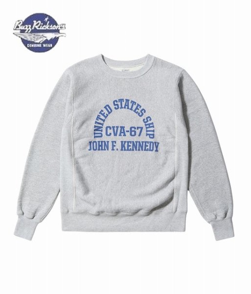 画像1: BUZZ RICKSON'S [バズリクソンズ] HORIZONTAL KNITTING SWEAT SHIRT “CVA-67 J.F. KENNEDY” ホリゾンタル・ニッティング スウェットシャツ"CVA-67 J.Fケネディ" 沿岸警備隊 BEA (1)