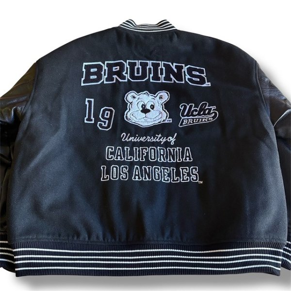 画像7: NUTMEG(ナツメグ) NUTMEG × UCLA クラシカル中綿スタジアムジャケット (ブラック, ネイビー) スタジャン カレッジロゴ メルトン Joe クマ BEA (7)