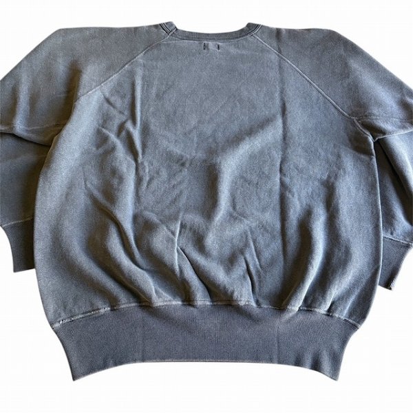 画像6: DUBBLEWORKS(ダブルワークス) "SMILE" FADEED PRINTS SWEAT SHIRTS "スマイル" フェードプリントスウェットシャツ (スミクロ) 古着加工 ヴィンテージスエットタイプ ラグラン 長リブ BEA (6)