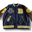 画像12: NUTMEG(ナツメグ) NUTMEG × UCLA クラシカル中綿スタジアムジャケット (ブラック, ネイビー) スタジャン カレッジロゴ メルトン Joe クマ BEA (12)