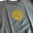 画像5: DUBBLEWORKS(ダブルワークス) "SMILE" FADEED PRINTS SWEAT SHIRTS "スマイル" フェードプリントスウェットシャツ (スミクロ) 古着加工 ヴィンテージスエットタイプ ラグラン 長リブ BEA (5)