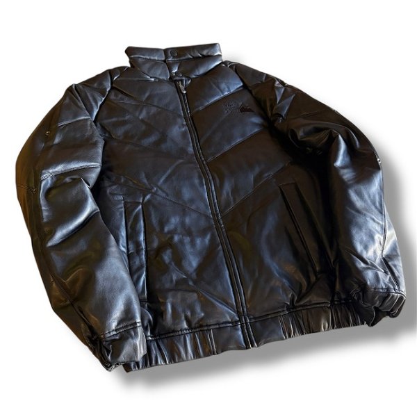 画像2: FIRST DOWN (ファーストダウン) PU LEATHER V DOWN JACKET SMU (BLACK) PUレザーVダウンジャケット SMU (ブラック) ショップ限定 BEA (2)