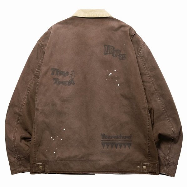 画像6: Liberaiders(リベレイダース)  GARMENT DYED WORK JACKETT (NAVY,BROWN,BLACK) ガーメントダイワークジャケット (ネイビー,ブラウン,ブラック) キャンバス生地 手描きプリント ヴィンテージ感 硫化染料BEA (6)