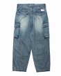 画像3: Liberaiders(リベレイダース)  DENIM CARGO PANTS (BLUE) デニムカーゴパンツ (ブルー) ミリタリー,ヴィンテージ加工 M-47カーゴ ワイドシルエット タイベックラベル BEA (3)