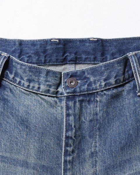 画像4: Liberaiders(リベレイダース)  DENIM CARGO PANTS (BLUE) デニムカーゴパンツ (ブルー) ミリタリー,ヴィンテージ加工 M-47カーゴ ワイドシルエット タイベックラベル BEA (4)