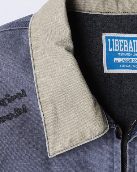 画像15: Liberaiders(リベレイダース)  GARMENT DYED WORK JACKETT (NAVY,BROWN,BLACK) ガーメントダイワークジャケット (ネイビー,ブラウン,ブラック) キャンバス生地 手描きプリント ヴィンテージ感 硫化染料BEA (15)